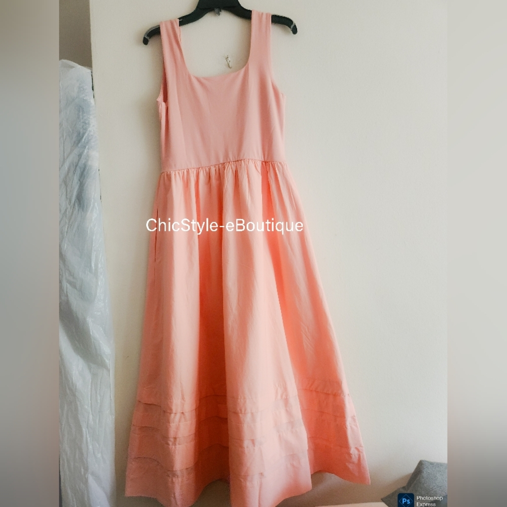 J.Crew Drop-waist Mixy Dress Peach SZ M nwt - Picture 2 of 13